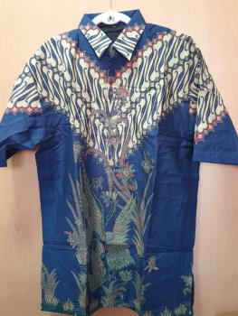 Batik Hemd - Blau mit Klassischemmuster